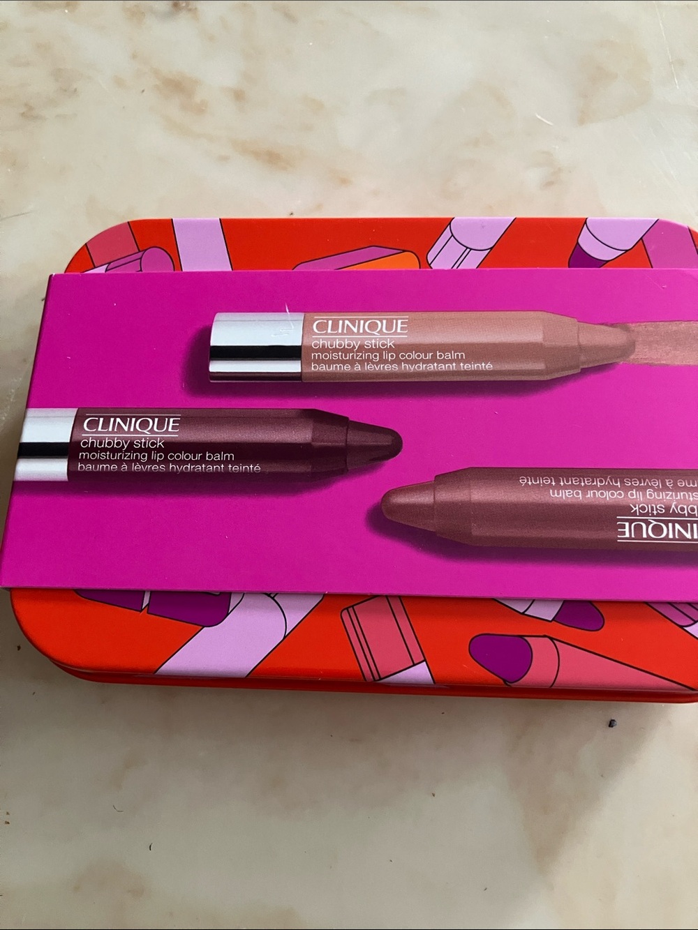 Clinique Chubby Stick Trio in metal tin